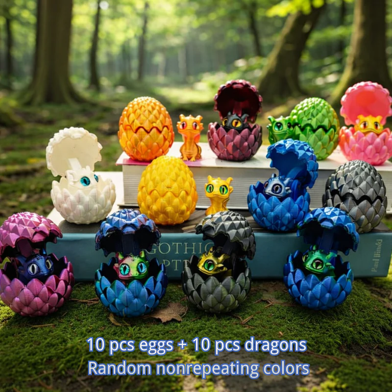✨🐉Easter toys- 3D Printed Dragon Family Egg Set