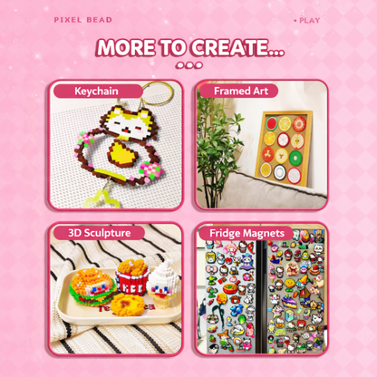 Vibrant DIY Masterpiece Kit: 22,000+ Fuse Beads & Easy-Glide Applicator for Room Decor