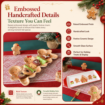 Gingerbread Christmas Ceramic Serving Tray Collection