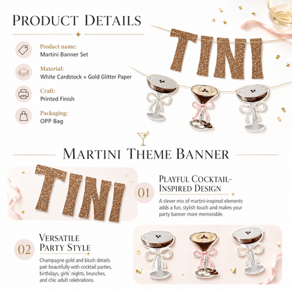 A Tini Bit Older Martini Birthday Banner