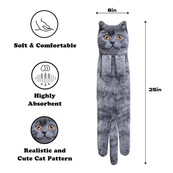😺Funny Cat Hand Towels