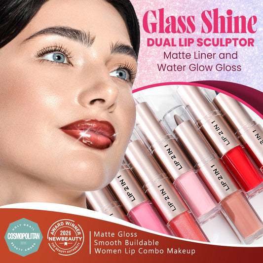 Glass Shine Dual Lip Sculptor: Matte Liner & Water Glow Gloss