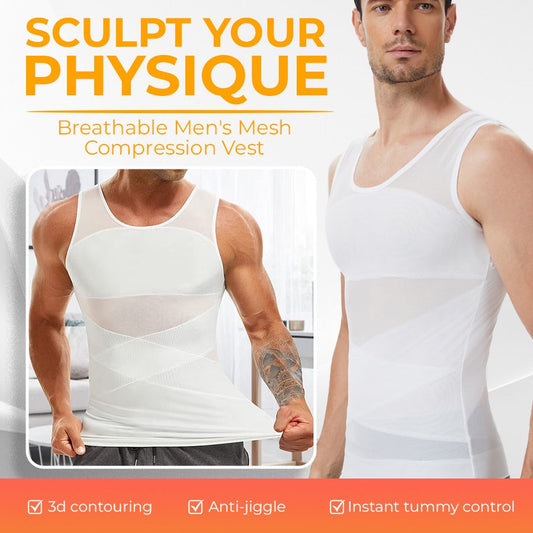 Sculpt Your Physique: Breathable Men's Mesh Compression Vest