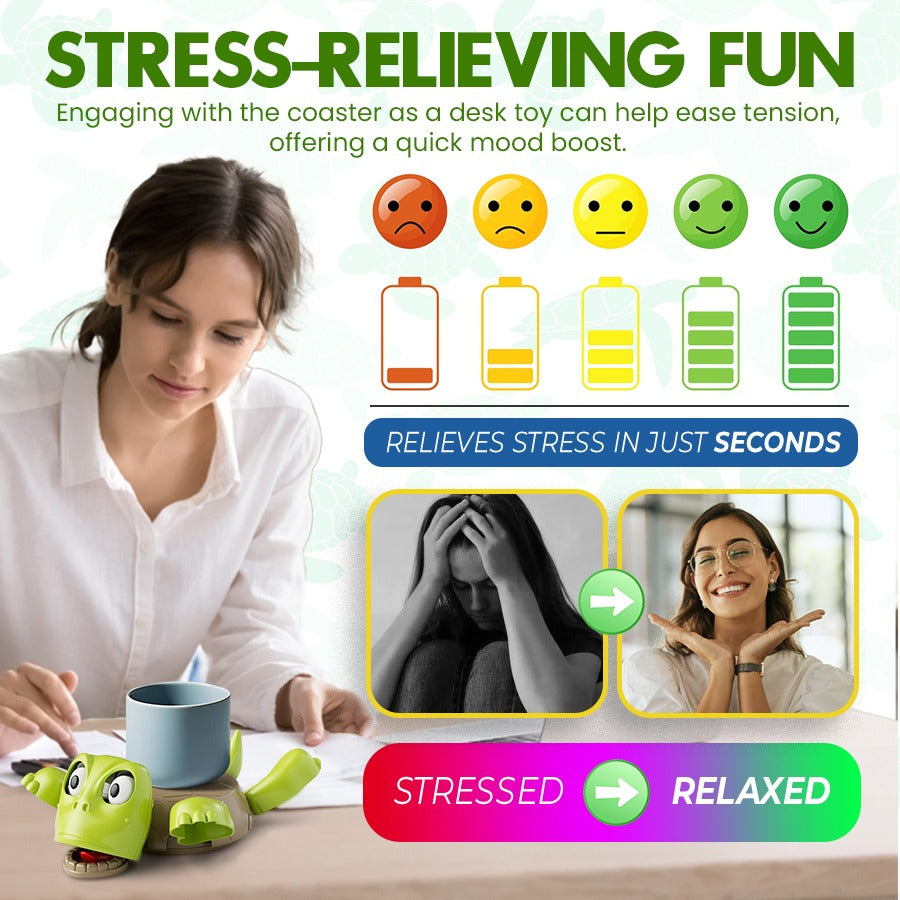 The "Turtley Shocked" Pop-Up Desk Coaster