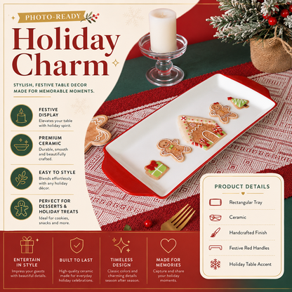 Gingerbread Christmas Ceramic Serving Tray Collection