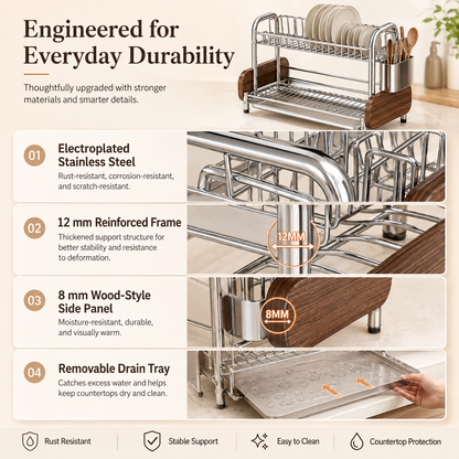 2-Tier Large Capacity Dish Drying Rack