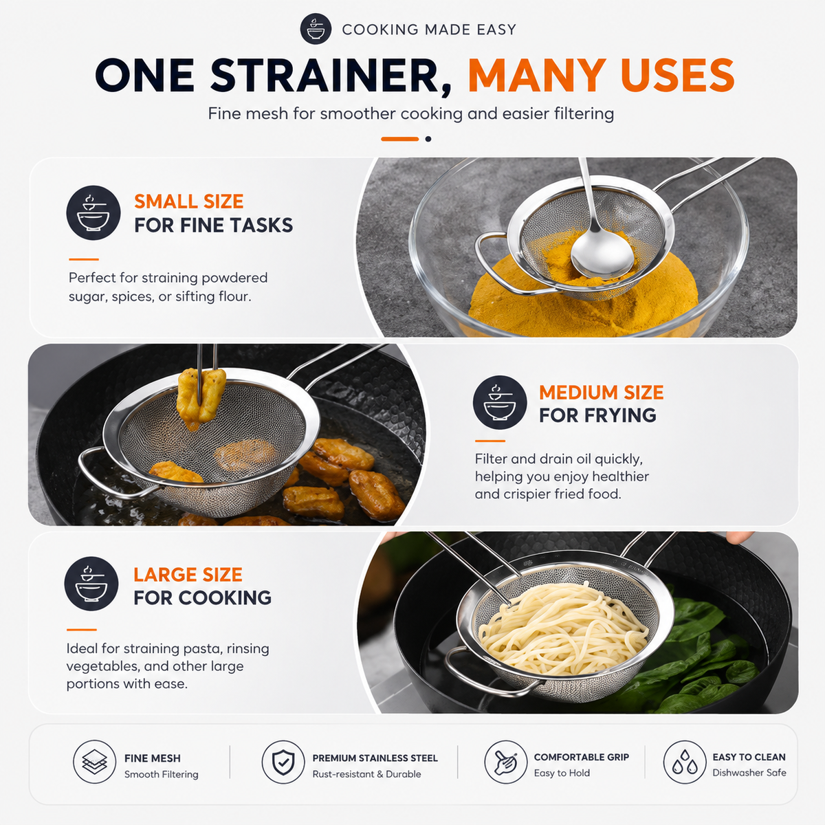 304 Stainless Steel Multi-Purpose Strainer