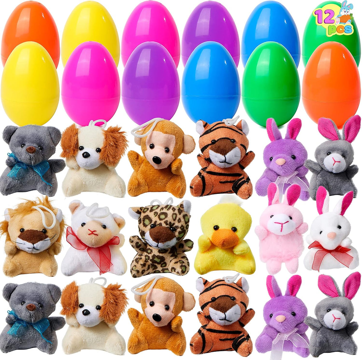 🎁Easter Hot Sale😍Prefilled Easter Eggs, Filled with Plush Animal Toys - Water-Resistant Plastic Shells